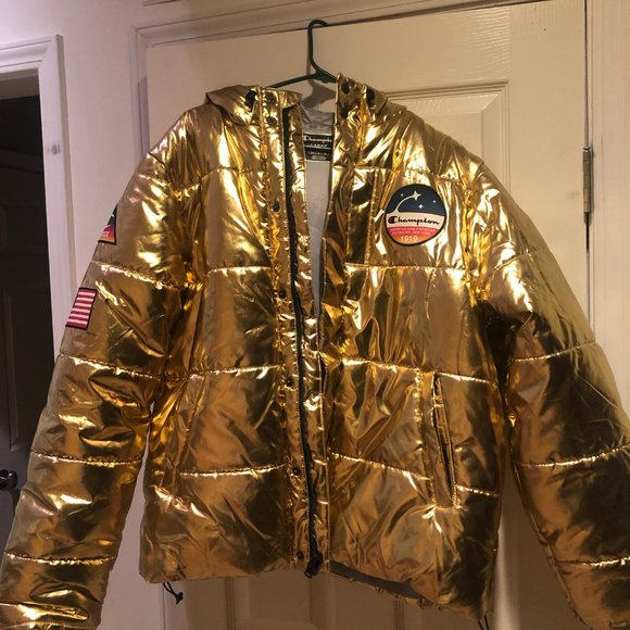 champion life metallic puffer jacket